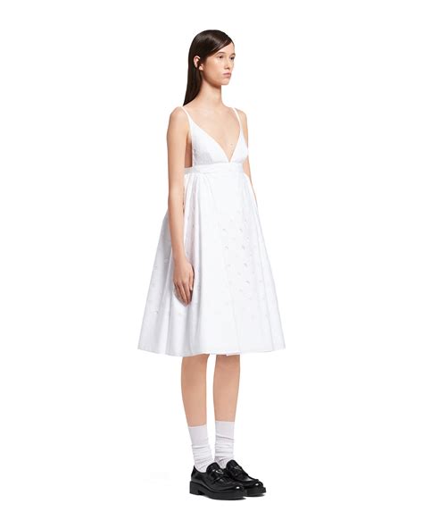 white strapless prada dress|Prada jacquard dress.